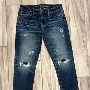 American Eagle Women's AirFlex+ Distressed Skinny Jeans Size 32 x 32